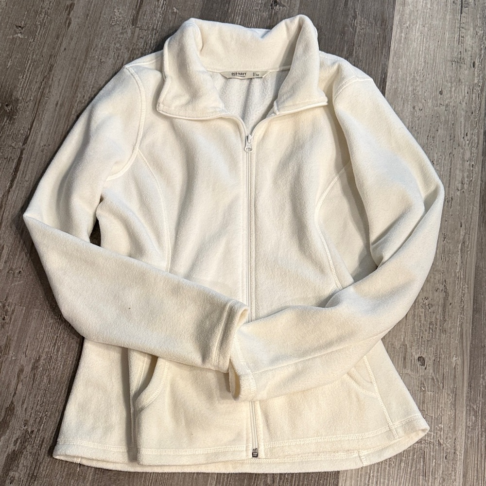 Old Navy Cream Full-Zip Teddy Fleece Jacket